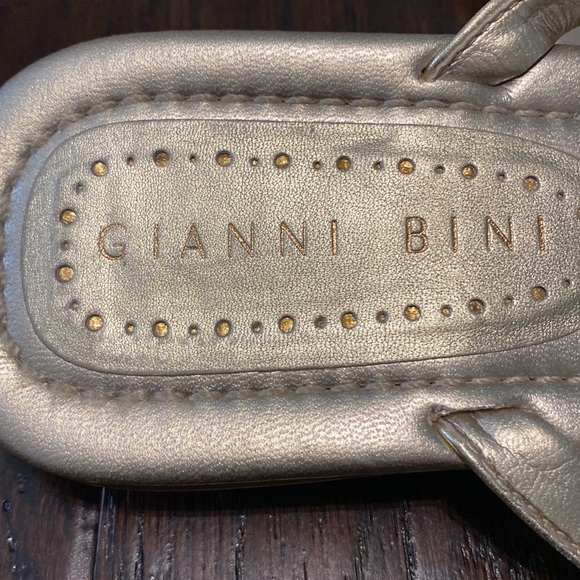 Gianni Bini Gold Flip Flop Sandals - Picture 3 of 6